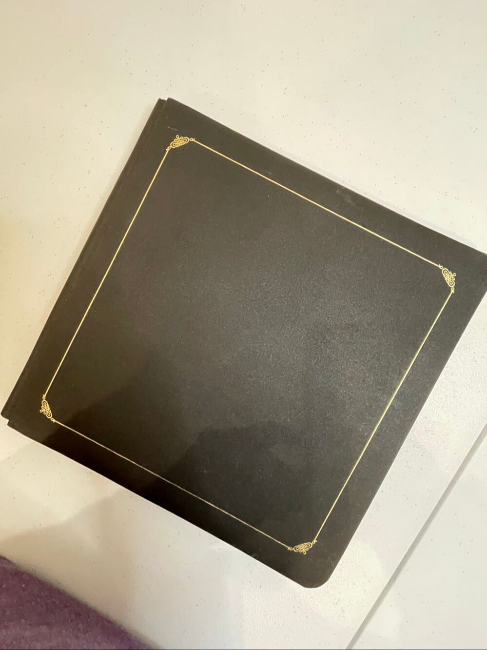 Creative Memories 12x12 Black Scrapbook Album Cover Gold Border Only